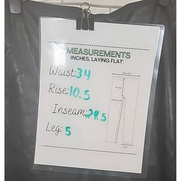 Banana Republic Womens Size 14 Vegan Black Leather Legging Pants Elastic Waist - Picture 8 of 8